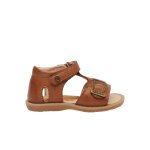 Sandales en cuir � scratch quarzo marron -