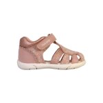 Sandales en cuir À scratch rose clair Sandales en cuir À scratch rose clair
