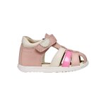 Sandales en cuir � scratch rose clair pink