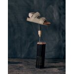 Sandales en cuir avec semelle en lige beige clair
