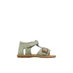 Sandales en cuir et su�de quarzo vert -