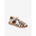 Sandales enfant cuir boucle or