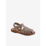 Sandales enfant cuir fisherman or