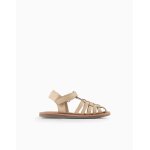 Sandales entrelaces en cuir beige