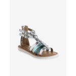 Sandales esprit spartiates cuir enfant collection maternelle argent Sandales esprit spartiates cuir enfant collection maternelle argent