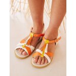 Sandales fantaisie pompons fille jaune Sandales fantaisie pompons fille jaune