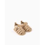 Sandales ferm�es en su�dine avec fermeture � scratch multicolore