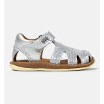 Sandales fille cuir bicho gris moyen