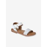 Sandales fille cuir boucle blanc