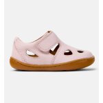Sandales fille cuir peu cami rose pastel