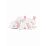 Sandale fille � scratch blanc / rose