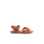 Sandales fille avec semelle en gel couleur cuir