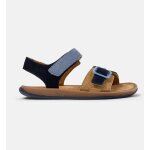 Sandales gar�on cuir bicho kids twins bleu marron