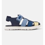Sandales gar�on cuir oruga bleu jaune