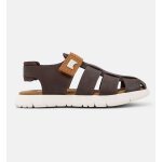 Sandales gar�on cuir oruga marron moyen