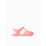 Sandales jelly avec fermeture � scratch corail clair