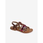 Sandales multi - brides cuir fille lot marron