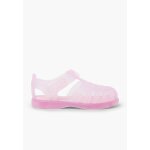 Sandales plage basiques � scratch tobby rose