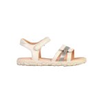 Sandales � scratch blanc argent