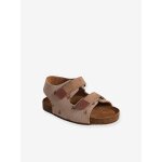 Sandales scratches en cuir bb garon beige imprim