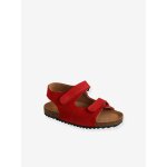 Sandales scratches en cuir bb garon rouge