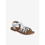 Sandales scratch�es cuir enfant blanc