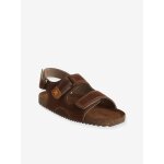 Sandales scratches cuir enfant camel