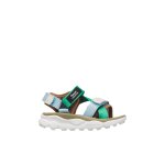 Sandales en simili cuir et tissu nazca 2 junior. c�leste - vert