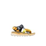 Sandales en simili cuir et tissu nazca 2 junior. citrouille - vert