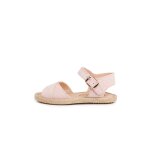 Sandale en su�de brides crois�es et semelle en jute rose