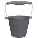 Seau de plage en silicone souple gris