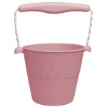 Seau de plage en silicone souple rose