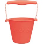 Seau de plage en silicone souple rouge