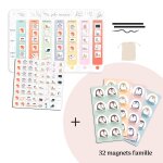 Semainier magn�tique enfant ma jolie semaine avec 32 magnets famille option famille ( + 32 magnets f