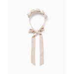 Serre - t�te avec fleurs et brides beige