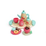 Service � th� en bois multicolore