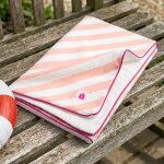 Serviette de bain / plage double gaze de coton imprim� rose