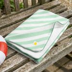 Serviette de bain / plage double gaze de coton imprim� vert