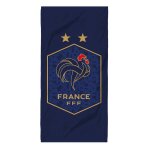 Serviette de bain et de plage imprim�e 100% coton, fff triomphe bleu