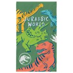Serviette de bain et de plage imprim�e 100% coton, jurassic world quatro kaki kaki