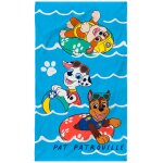 Serviette de bain et de plage imprim�e 100% coton, pat patrouille water bleu