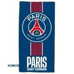 Serviette de bain et de plage imprim�e microfibre, psg nation bleu