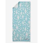 Serviette de bain / plage personnalisable, avec coton recycl� bleu imprim�
