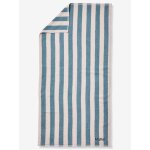 Serviette de bain rayée transat personnalisable, avec coton recyclé rayé bleu Serviette de bain rayée transat personnalisable, avec coton recyclé rayé bleu