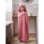 Serviette � capuche licorne framboise