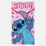 Serviette de plage d�cor et personnage lilo & stitch rose