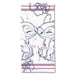 Serviette de plage disney angel et stitch polycoton blanc Serviette de plage disney angel et stitch polycoton blanc