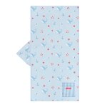 Serviette plage enfant avec capuche microfibre bleu