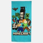 Serviette de plage gar�on minecraft bleu
