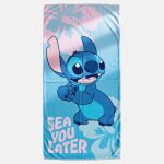 Serviette de plage imprim�e grand format lilo & stitch bleu ciel